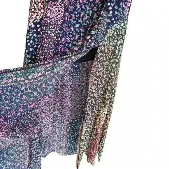 NWT Lulus Neva Navy Blue Floral Print Off The Shoulder Maxi Dress - Picture 4 of 8